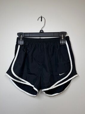 Nike Black Athletic Shorts with White Piping